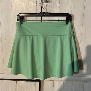 Green Mini Skater Skirt for Casual Wear